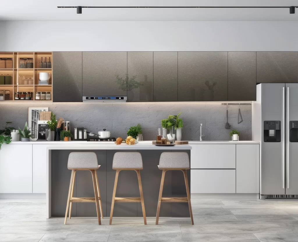 Decorlux_Tableros_MDF_1800_Acrilico_High_Gloss_Alto_Brillo_Beige_Metalic_Cocina