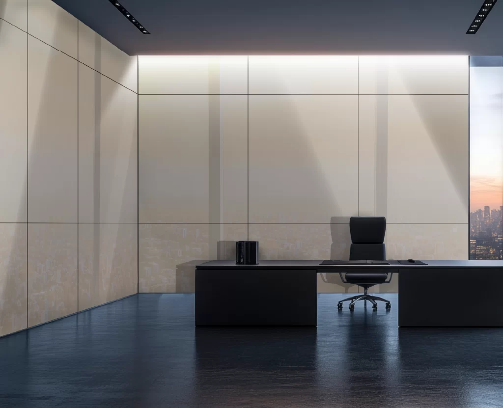 Decorlux_Tableros_MDF_1800_Acrilico_High_Gloss_Alto_Brillo_Beige_Oficina