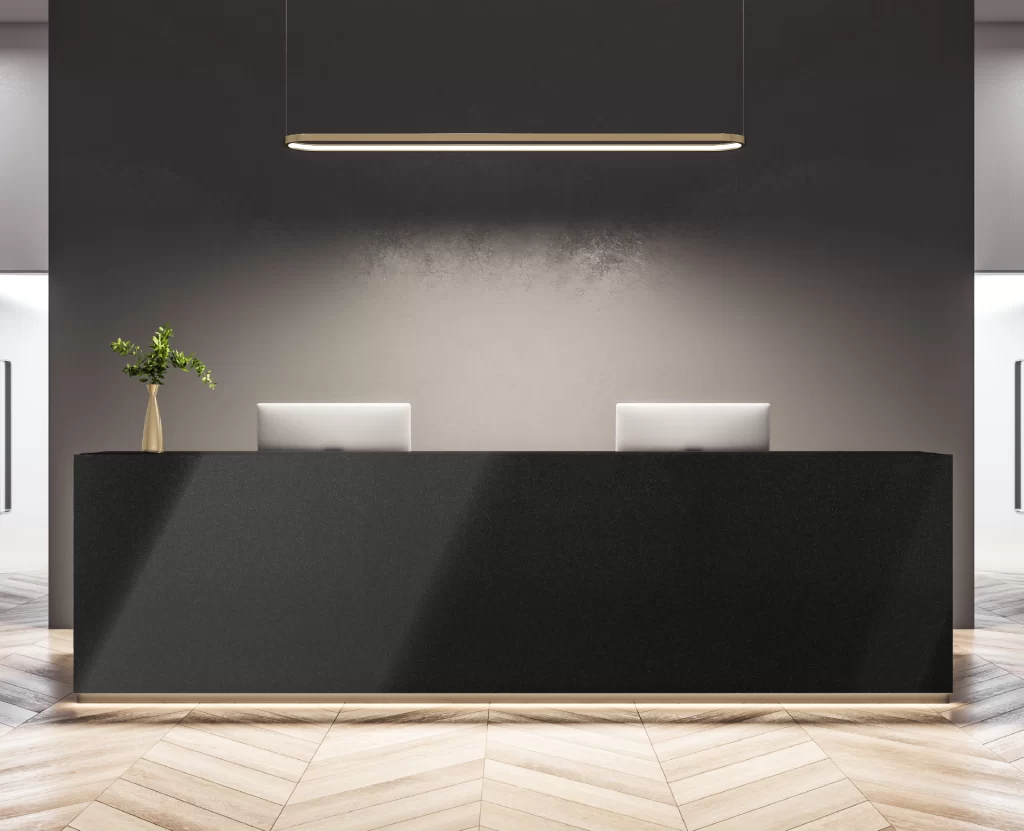 Decorlux_Tableros_MDF_1800_Acrilico_High_Gloss_Alto_Brillo_Negro-Metalizado_recepcion