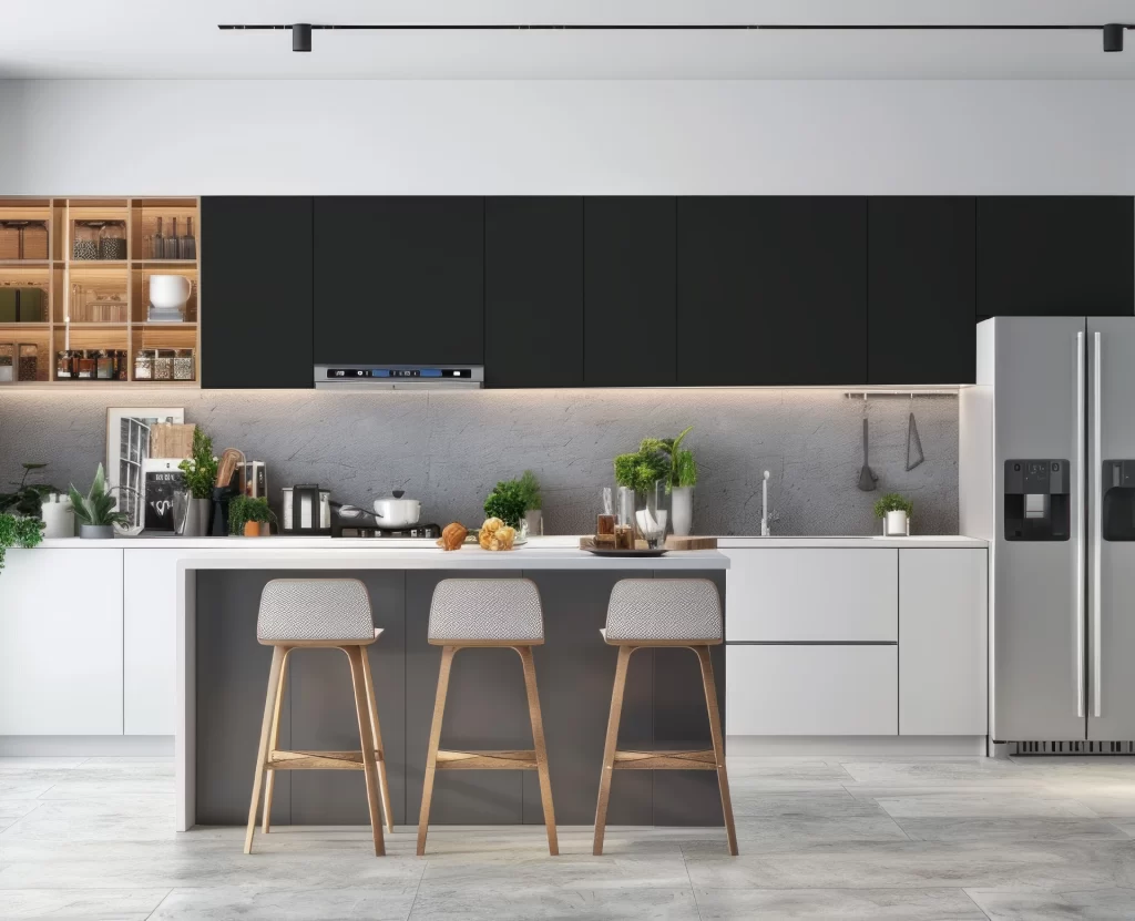 Decorlux_Tableros_MDF_1800__Acrilico_Top_Matt_Mate_Dark_Grey_Cocina