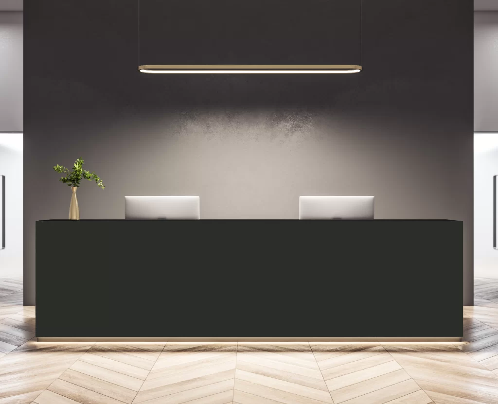 Decorlux_Tableros_MDF_1800__Acrilico_Top_Matt_Mate_Dark_Grey_Recepcion